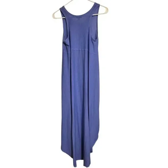 Express Super Soft Blue Tank Maxi Dress Sharkbite Hem, Size XS* - Picture 2 of 6